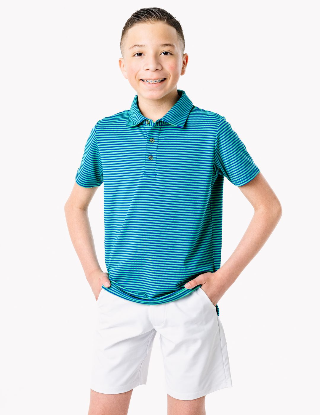 Boys teal polo best sale