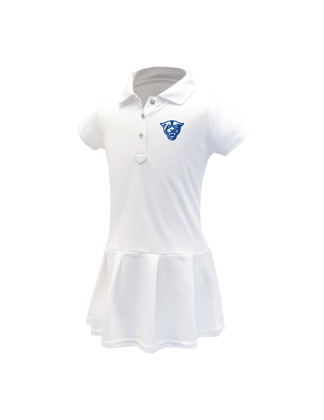 Georgia State Panthers Toddler Girls White Caroline Short Sleeve Dress, White, Size 2T