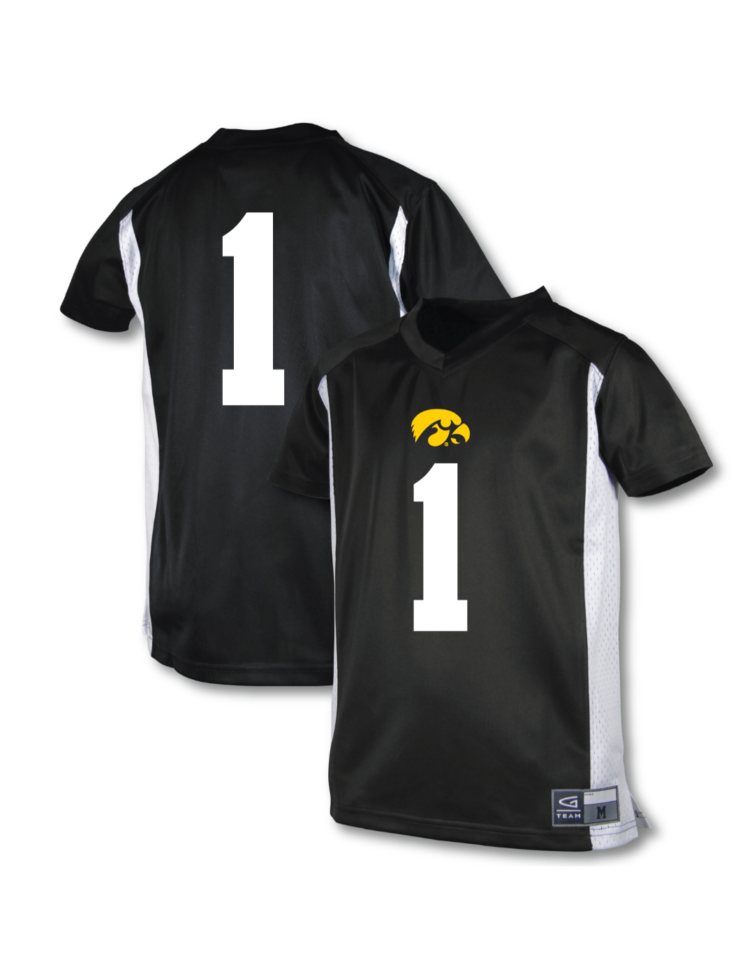 iowa hawkeye gear Youth Garb #1 Black Iowa Hawkeyes Football Jersey Size: Extra Large