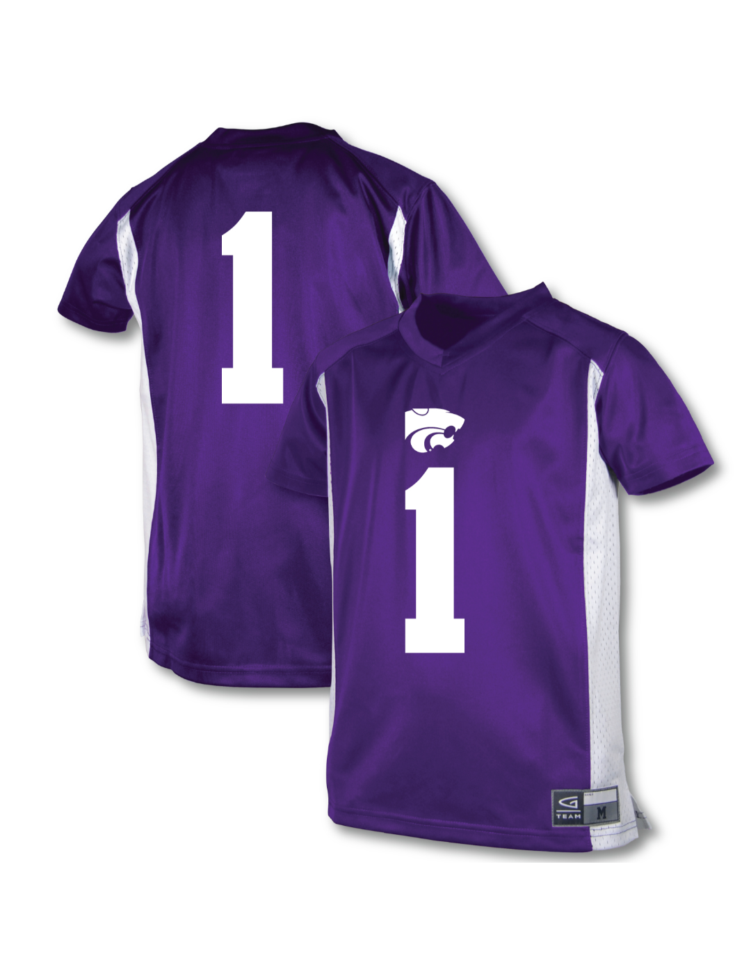 kansas state university gear Youth Garb #1 Purple Kansas State Wildcats Football Jersey, Size: XL