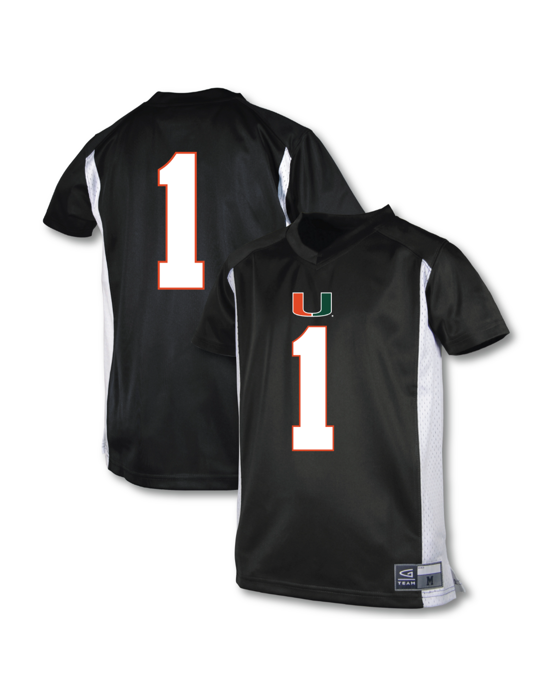 Youth Garb 1 Black Miami Hurricanes Football Jersey Size Small