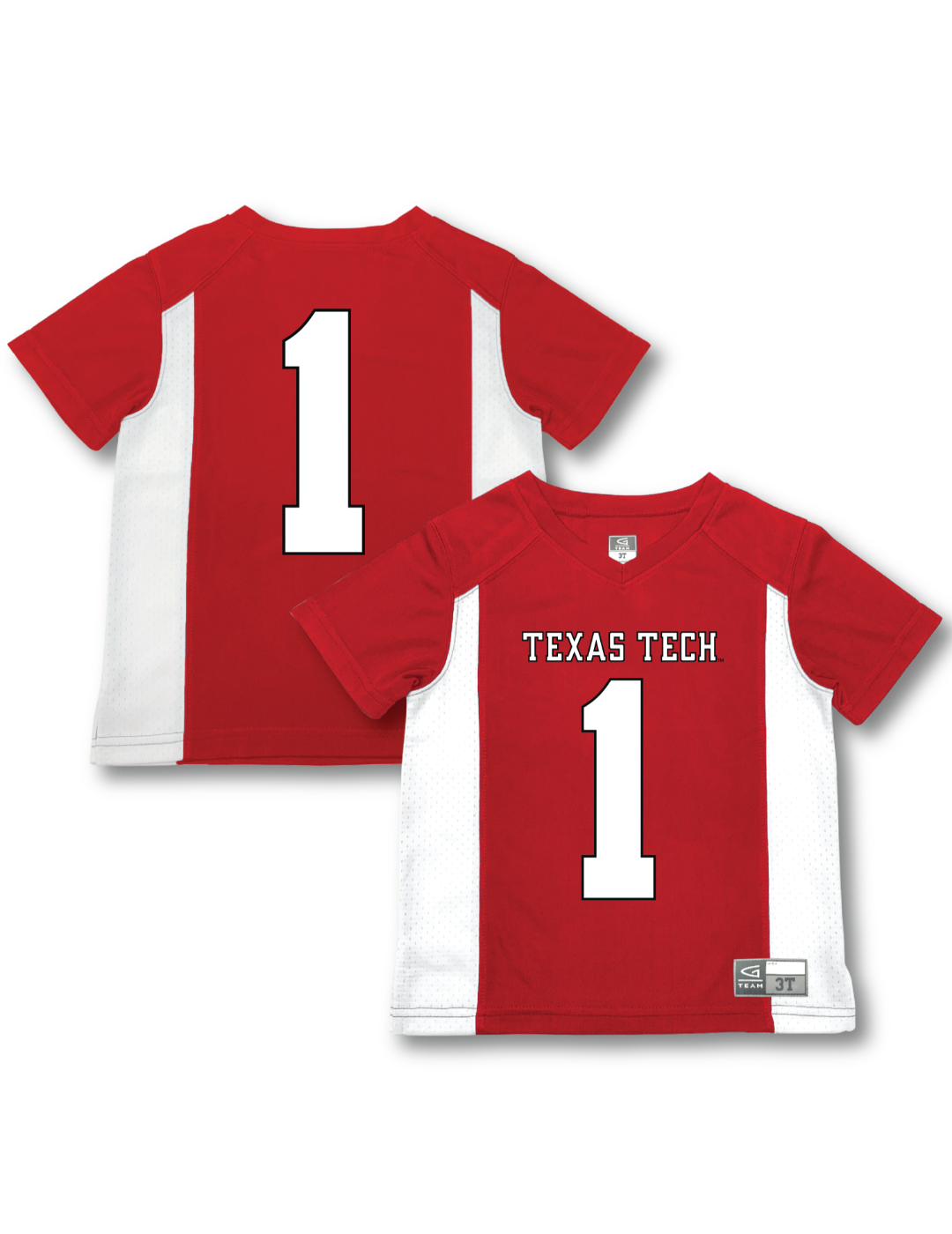 Officially Licensed Texas Tech Red Raiders Toddler Boys Lightweight Breathable Football Jersey