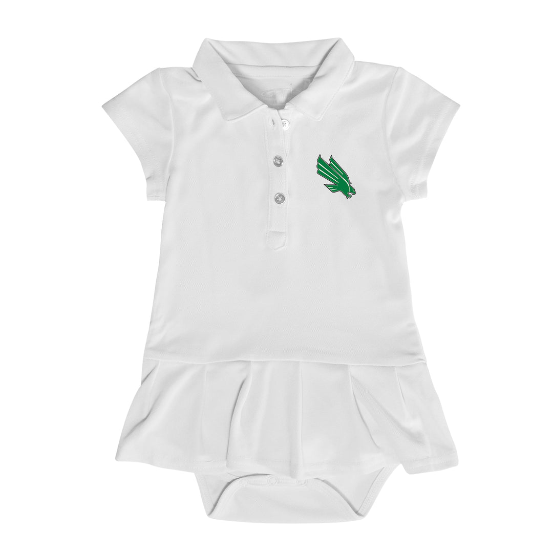 North Texas Mean Green Baby Girls White Caroline Short Sleeve Dress, White, Size 18M North Texas Mean Green Baby Girls White Caroline Short Sleeve Dress, White, Size 18M