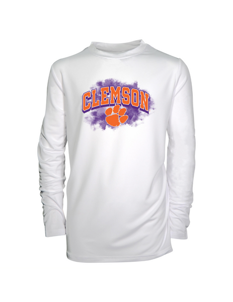 Youth Garb White Clemson Tigers Jessie Long Sleeve Sunshirt Size: Small