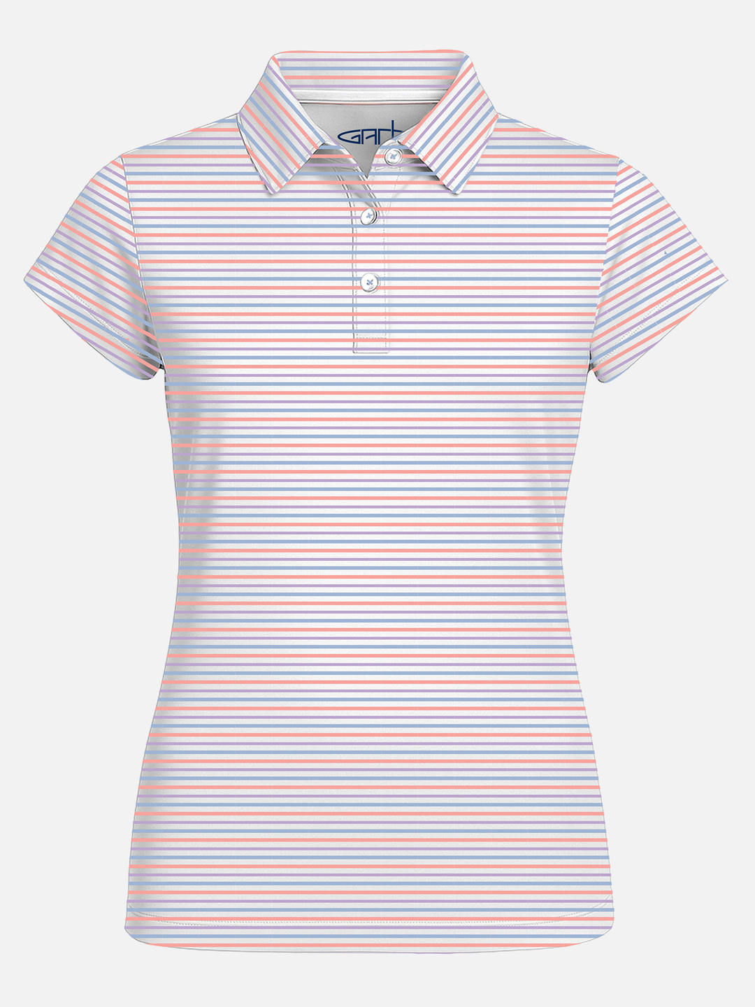 Striped polo shirt on a white background