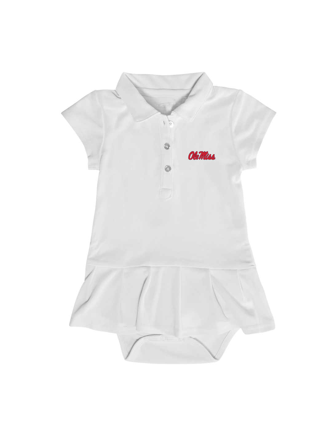 Girls Infant Garb White Ole Miss Rebels Caroline Cap Sleeve Polo Dress