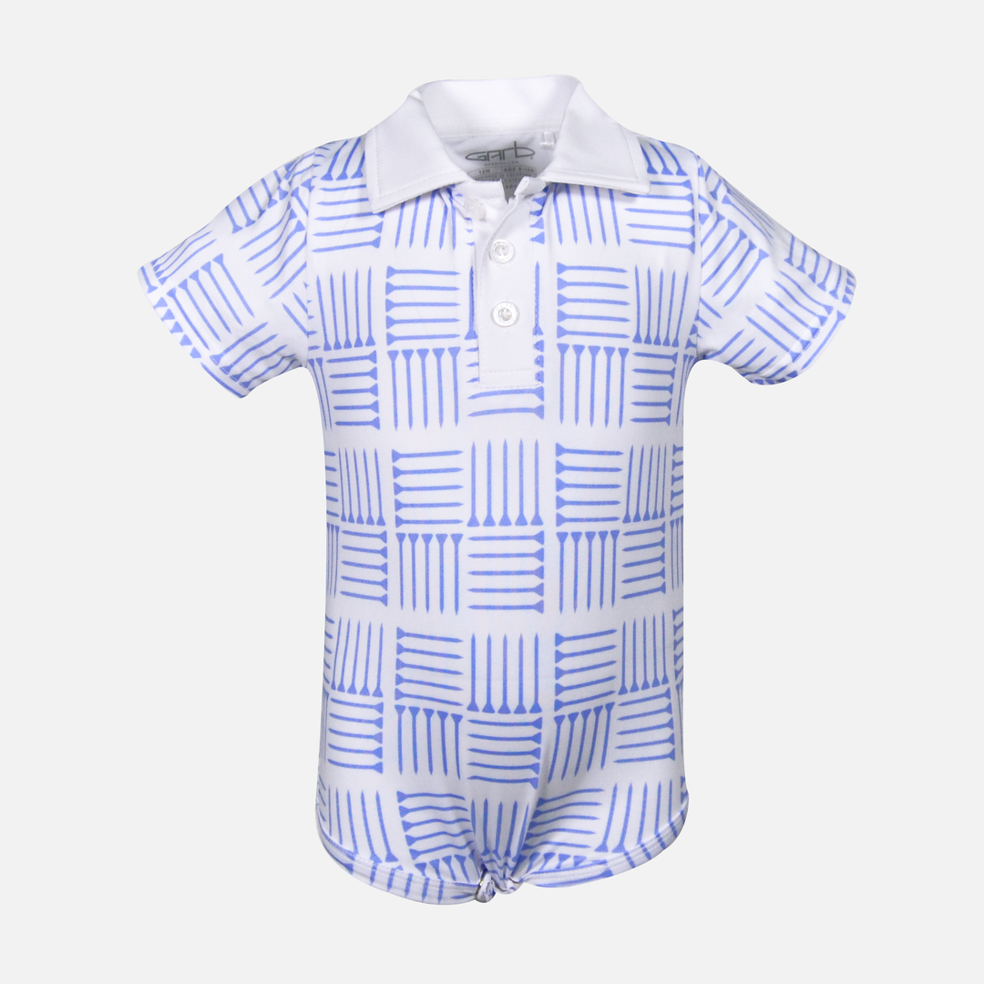 Blue Tee Print Pattern Boys Infant Onesie