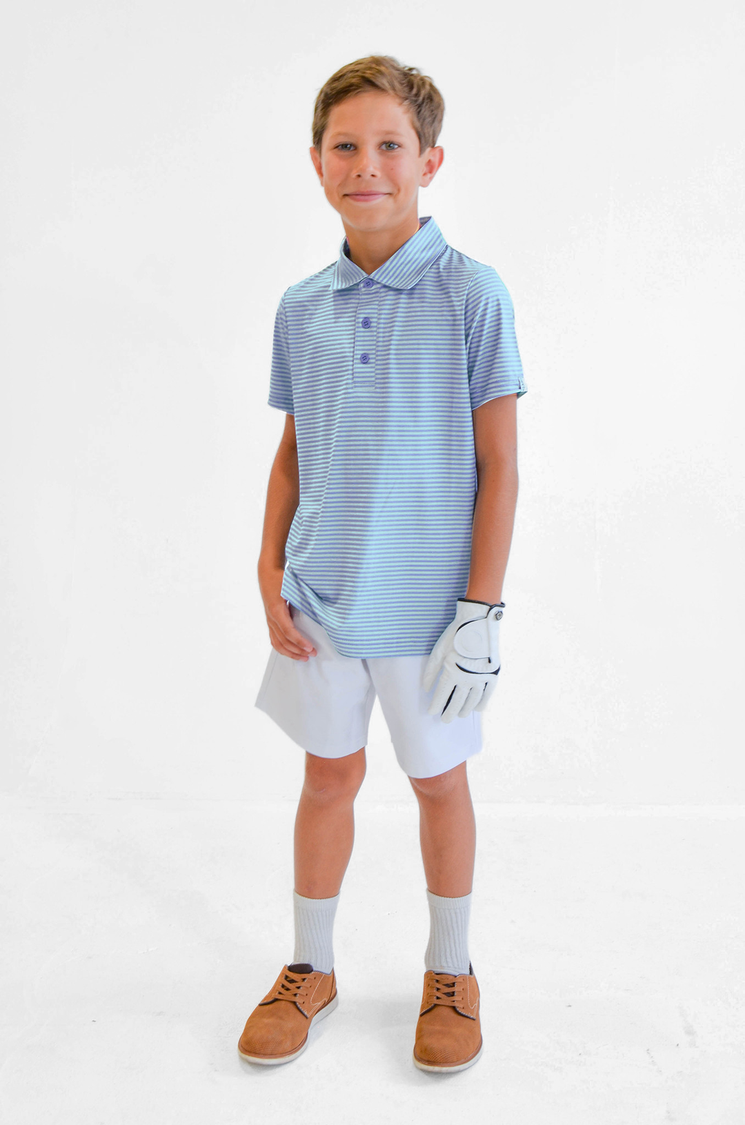 Multicolor Youth Boys Performance Polo Front