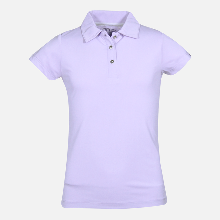 Purple Youth Girls Performance Polo Front