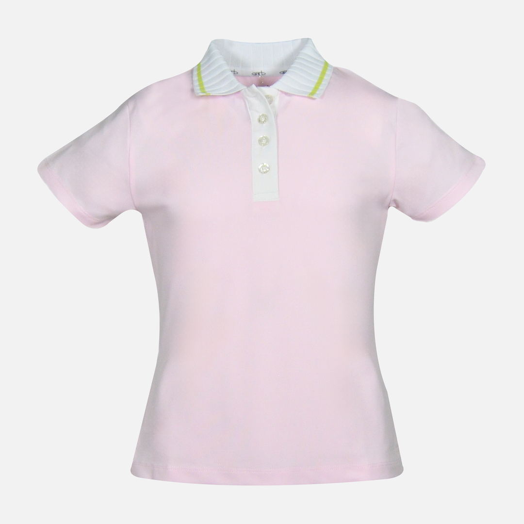 Pink Toddler Girls Polo Front