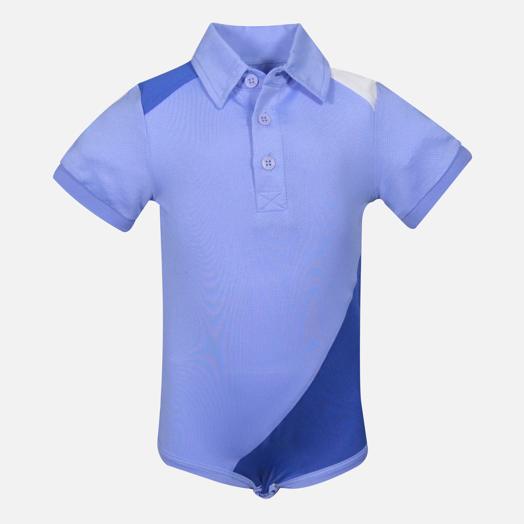 Blue Infant Boys Polo Onesie Front