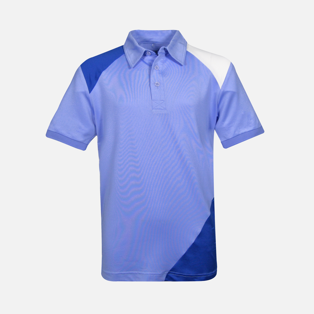 Blue Toddler Boys Color Block Performance Polo Front View