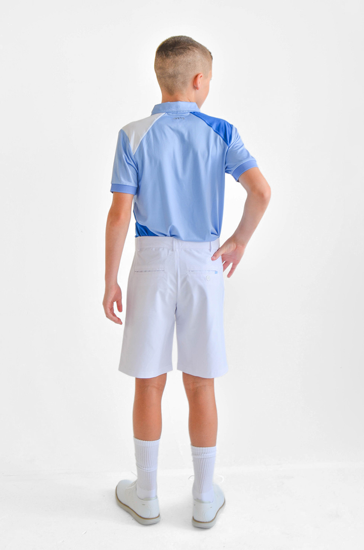 Blue Youth Boys Polo Back View