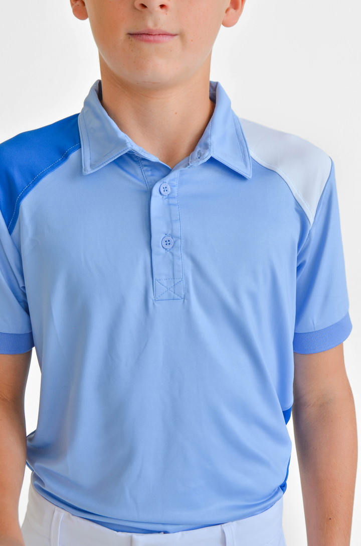 Blue Youth Boys Polo Detail View